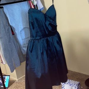 Emerald green strapless homecoming dress